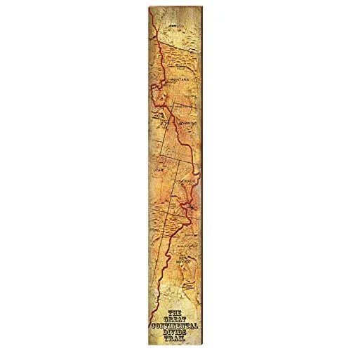 Continental Divide Trail Map | Wall Art Print on Real Wood