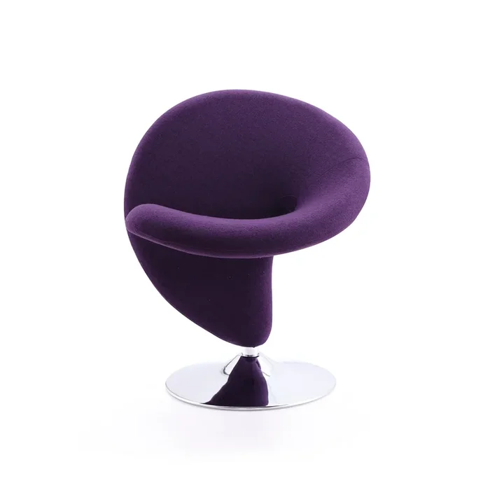 Curl Purple Swivel Accent Chairs (Set of 2)