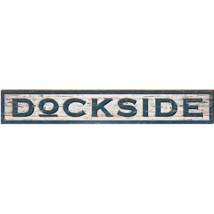 Dockside Shabby Sign | Wall Art Print on Real Wood