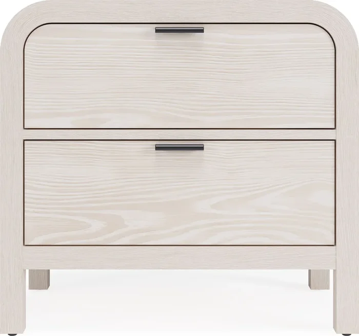 Drake Two Drawer USB-Charging Nightstand in Sugar