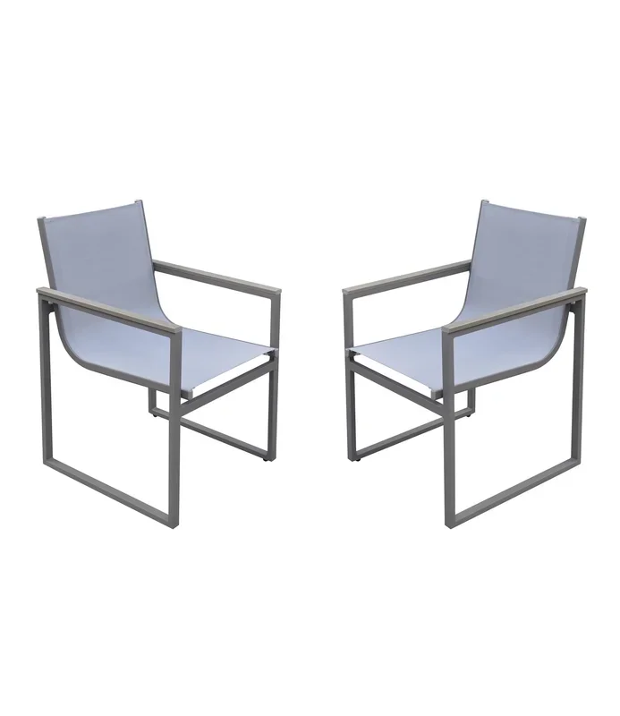 Durable Metal Outdoor Dining Chair Set of Two for Backyard Seating