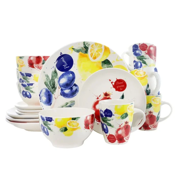 Elama’s Tuscan Amore 16 Piece Luxury Dinnerware Set with Complete Place Settings for 4