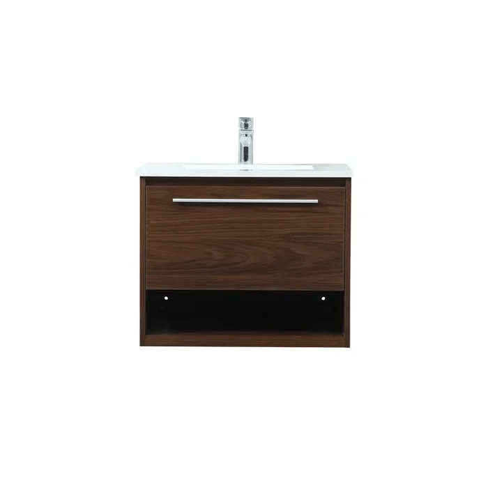 Elegant Kitchen and Bath 24 inch Single bathroom vanity in walnut