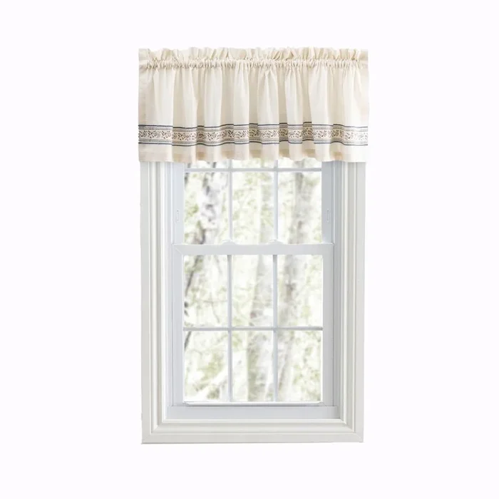 Ellis Curtain Richmark 1.5″ Rod Pocket Tailored Valance for Windows 70″ x 15″ Natural