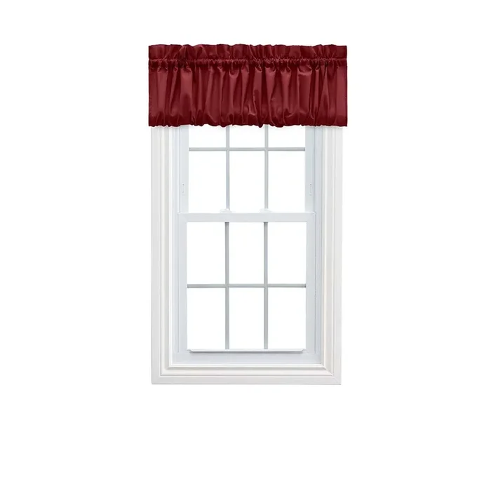 Ellis Stacey 1.5″ Rod Pocket High Quality Fabric Solid Color Window Balloon Valance 60″x15″ Merlot