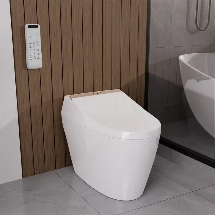 Elongated One-Piece Smart Toilet Floor Mount With Bidet Modern Smart Toilet
