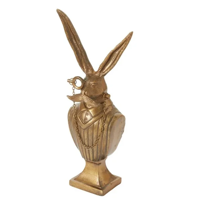 Eric + Eloise Bronzed Aluminum Eric the Hare Bust Form Tabletop Mantel Decor