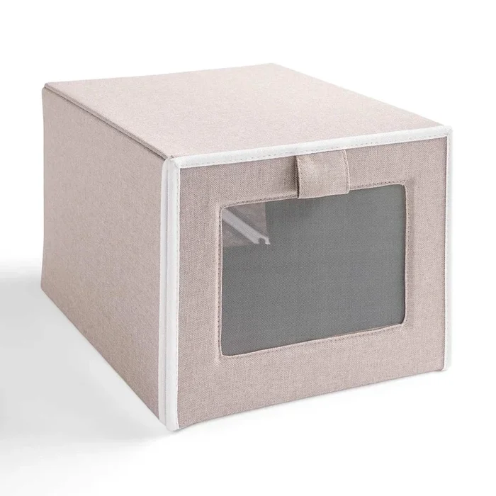Fabric Closet Storage Bin with Magnetic Opening, Medium