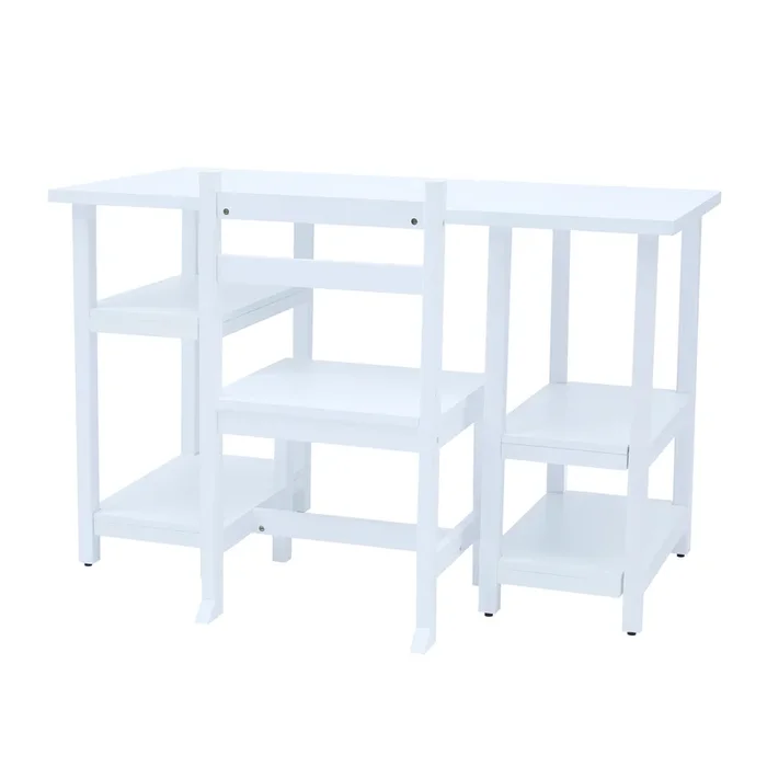 Fantasy Fields – Kids wooden Desk & Chairs set with shelves on the side – White