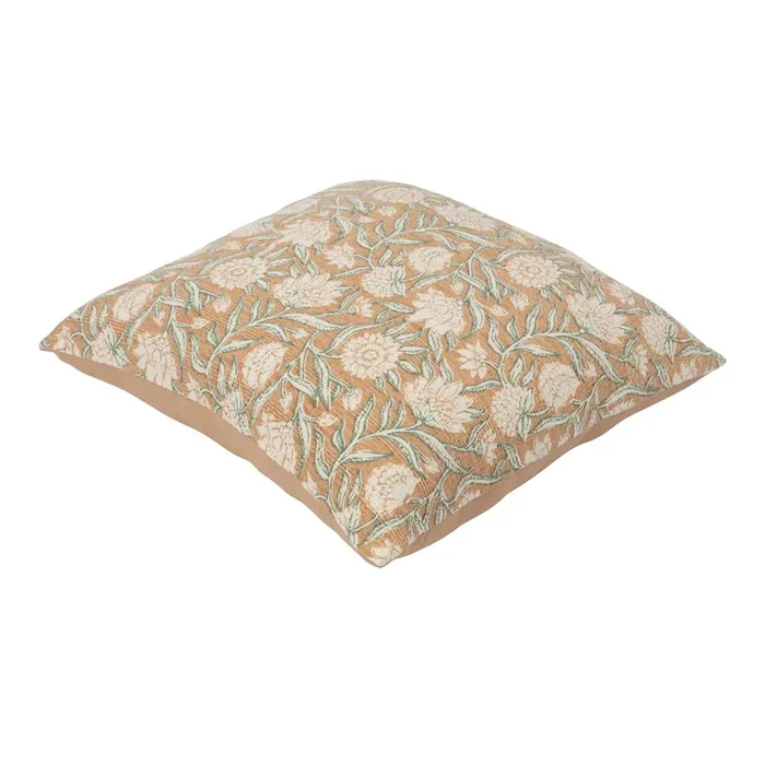 Floral Matelasse Print Throw Pillow, 18″