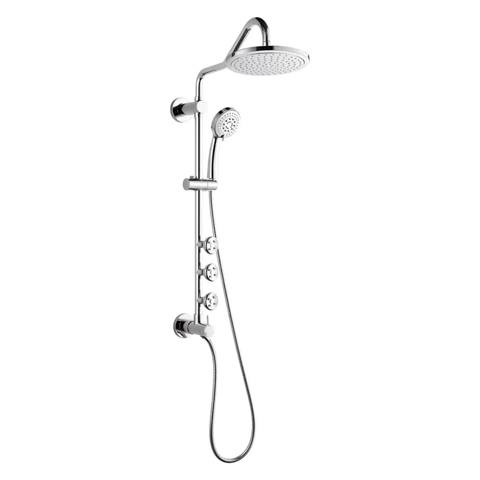 FORNO AcquaSPA System with 9″ Rainfall Shower Head, 5-in-1 Handheld Shower and 3 Function Adjustable Body Jet in Polished Chrome