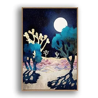 Framed Canvas Home Artwork Decoration Nordic Style Scenery Canvas Wall Art for Living Room, Bedroom – 16×24 inches