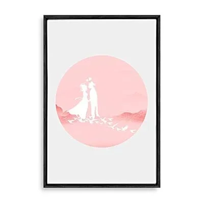 Framed Canvas Wall Art Circular Pattern Canvas Prints Home Artwork Decoration for Living Room,Bedroom – 16×24 inches