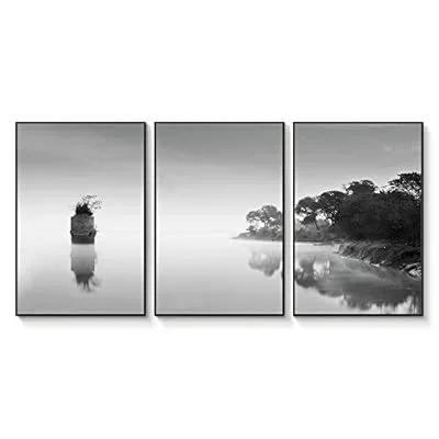 Framed Canvas Wall Art for Living Room, Bedroom Floating Lone Island Canvas Prints for Home Decoration Ready to Hang – 24