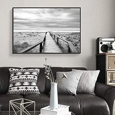 Framed Canvas Wall Art for Living Room, Bedroom Walking Bridge into Skyline Canvas Prints for Home Decoration Ready to Hang – 16×24 inches