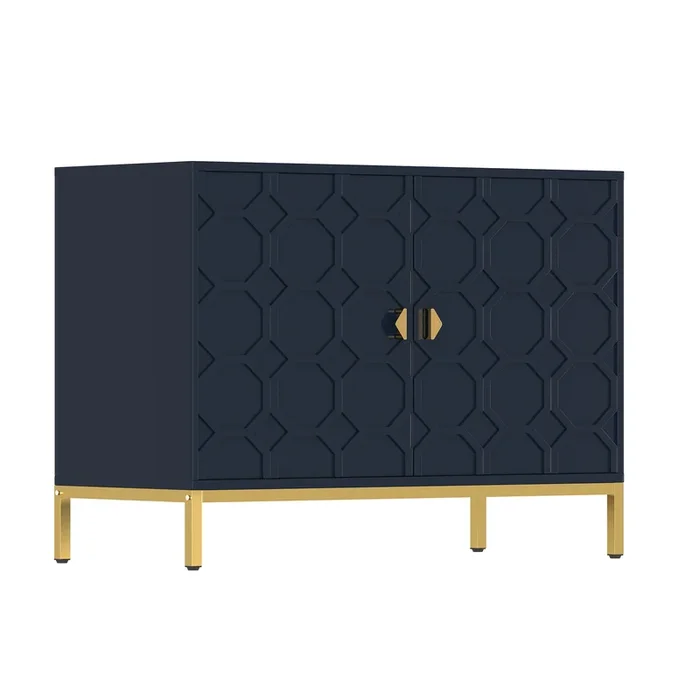 Freestanding Storage Cabinet 2-Door Accent Cabinet in Blue