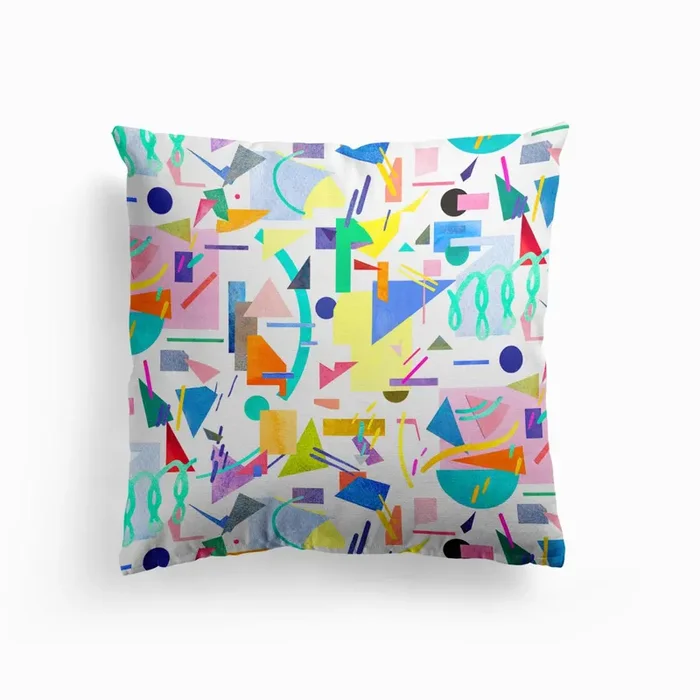 Geometric Collage Pop Cushion by Ninola Design