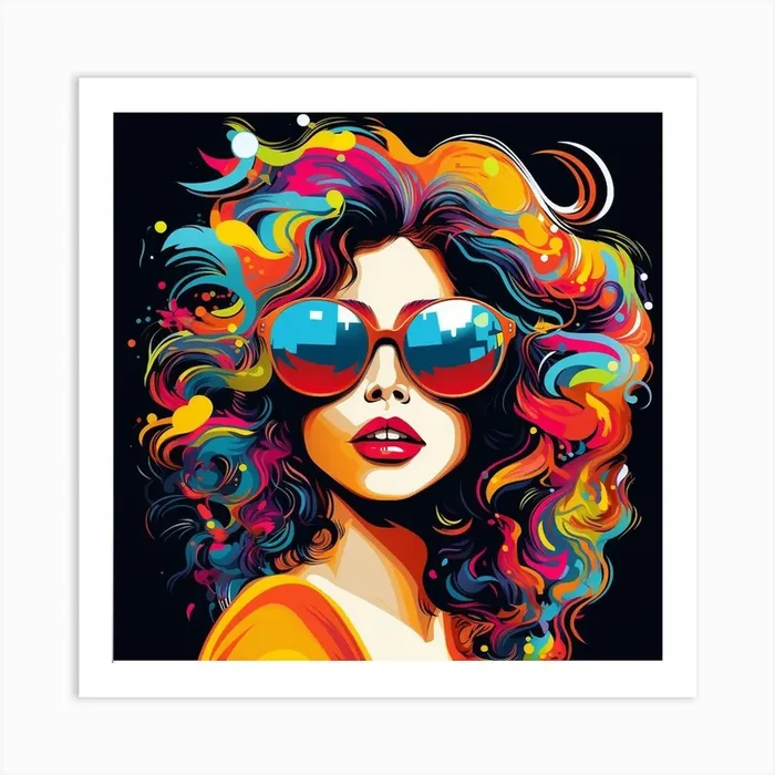 Girl With Colorful Hair 1 Art Print by Simone
