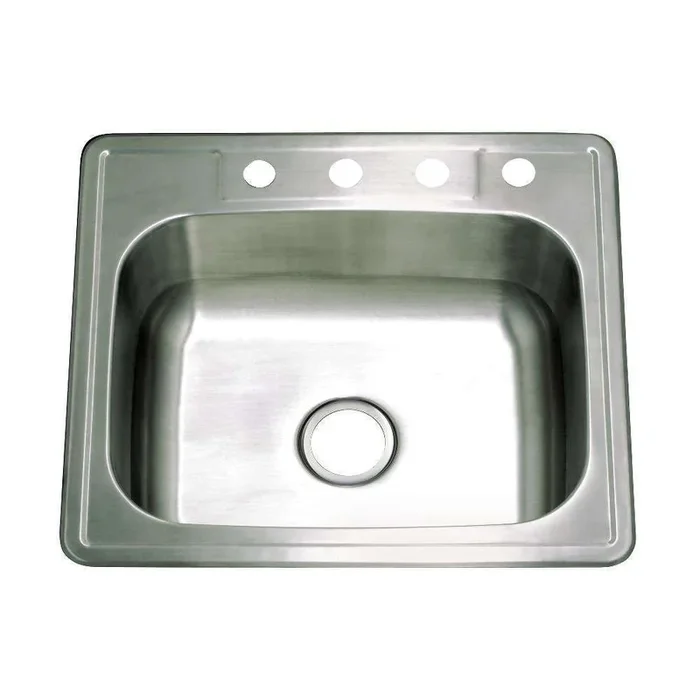 Gourmetier GKTS25228 Drop-in Single Bowl Kitchen Sink, Brushed