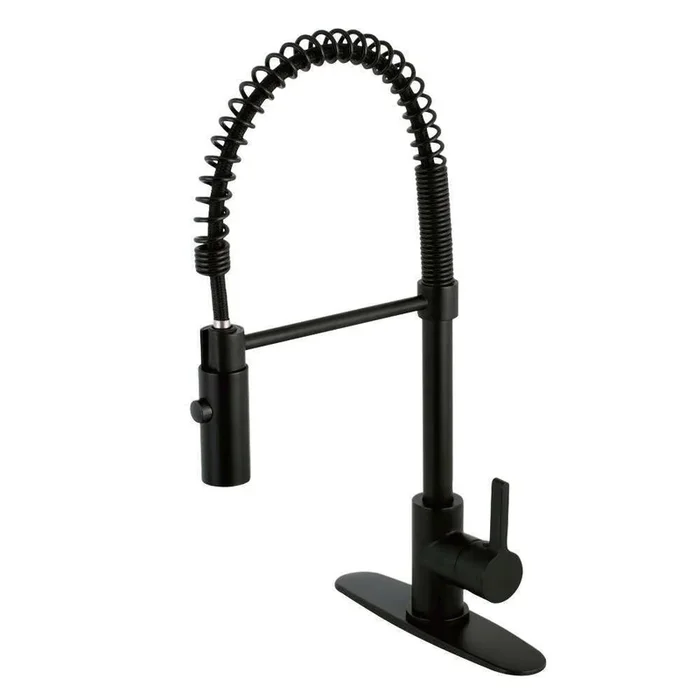 Gourmetier LS8770CTL Continental Single-Handle Pre-Rinse Kitchen Faucet, Matte Black