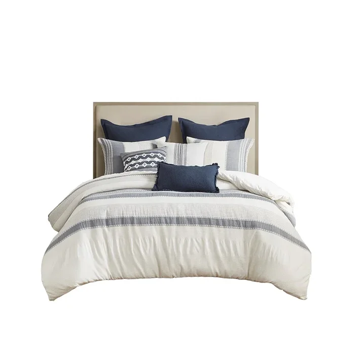 Gracie Mills Elena Oversized Cotton Jacquard Comforter Set – Full/Queen