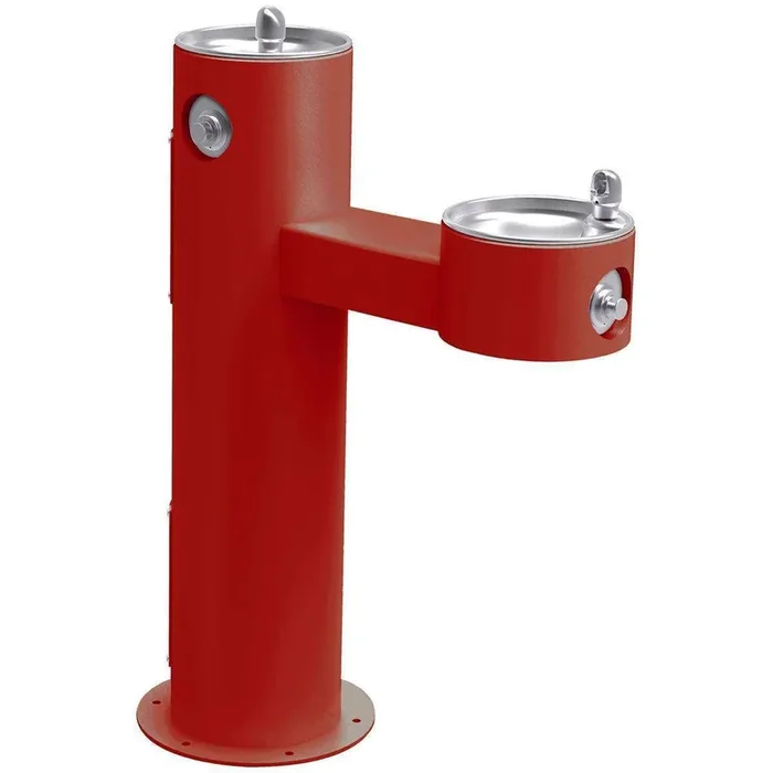 Halsey Taylor 4420FRKRED Outdoor Ftn Bi-Level Pedestal Non-Filtered Non-Refrigerated FR Red