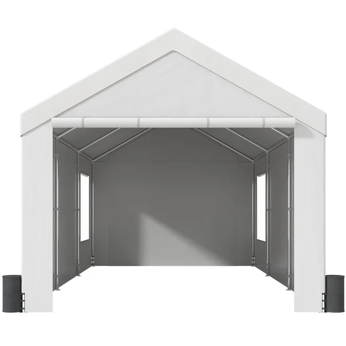 Heavy Duty Car Shelter with Removable Sidewalls and All-Season Tarp for SUV or Truck