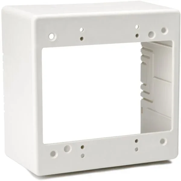 HellermannTyton Dual Gang Junction Box 2.77 Inch Deep PVC Office White 1 Per Bag (TSRPFW-JBD2)