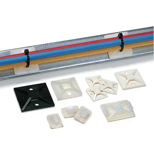 HellermannTyton VHB Adhesive Base 1.49 Inch X 1.49 Inch .35 Inch Maximum Tie Width .19 Inch Hole Diameter PA66HIRHSUV Black 250 Per Package (151-01634)