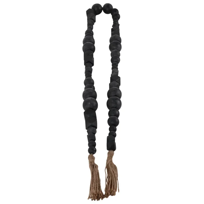 Hex & Round Bead Garland, Black