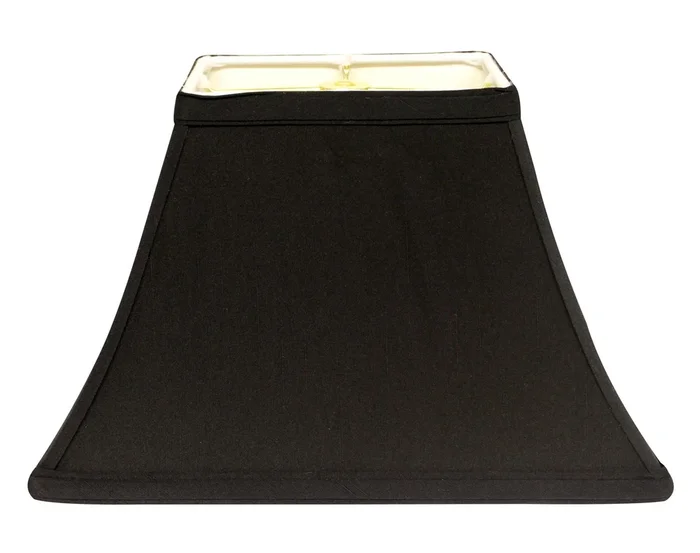 Hivvago 16″ Black with White Lining Rectangle Bell Shantung Lampshade