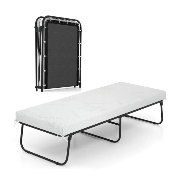 Hivvago Folding Bed with Mattress Cot Size with Memory Foam