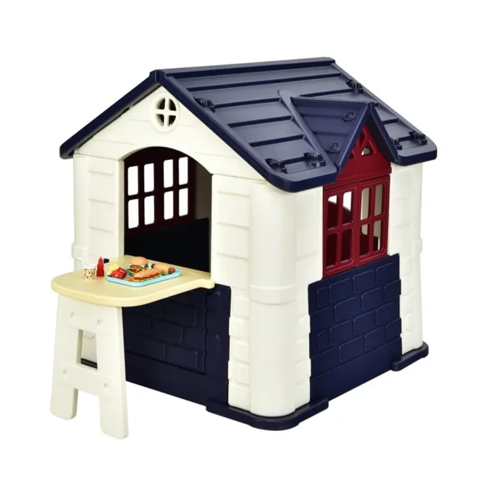 Hivvago Kid’s Playhouse Pretend Toy House For Boys and Girls 7 Pieces Toy Set