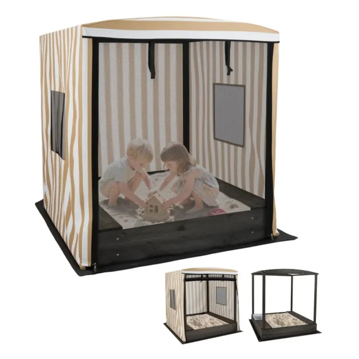 Hivvago Wooden Sandbox with Canopy for Children 3+ Years Old