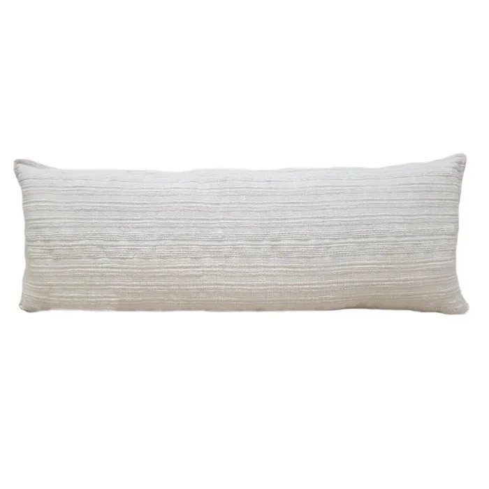 Honeybloom White Striped Slub Throw Pillow, 14×36