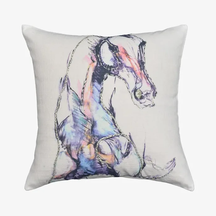 Horse Decorative Pillow – Multicolored by A Dose of Whimsy