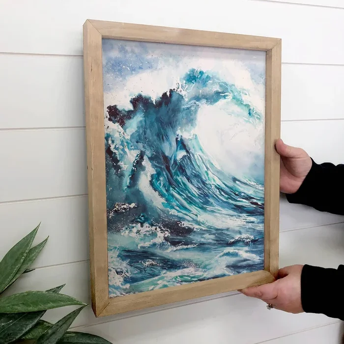 Huge Wave – Large Canvas Art Framed – Beach House Wall Art