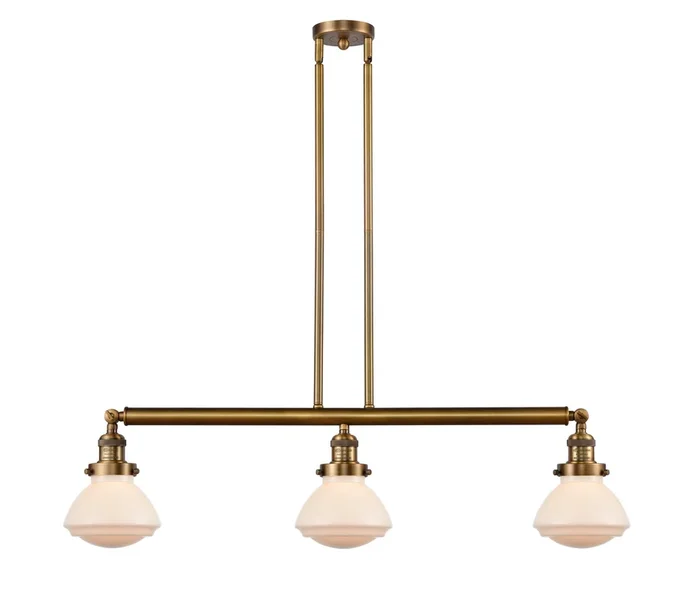 Innovations – 213-BB-G321 – Three Light Island Pendant – Franklin Restoration – Brushed Brass – 213BBG321