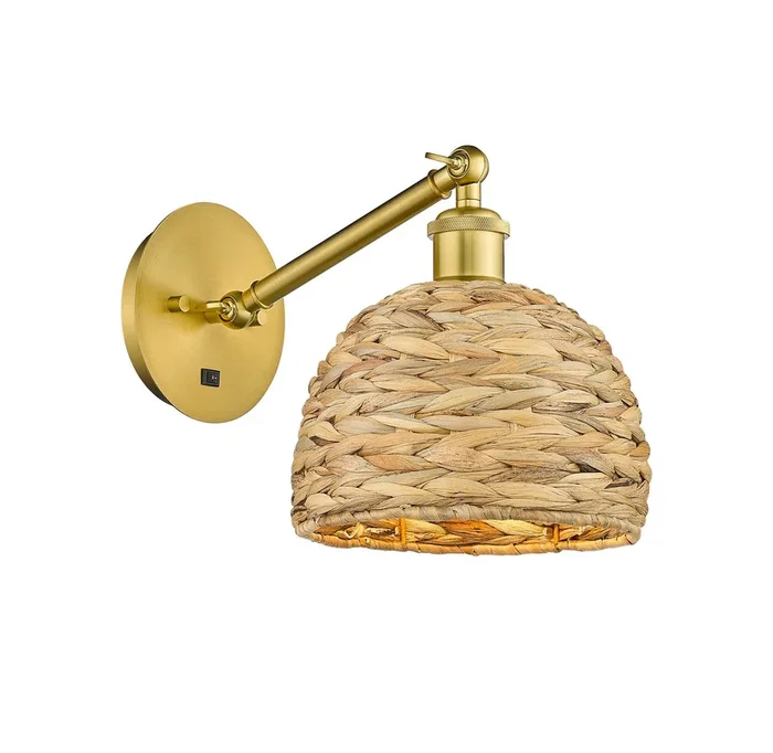 Innovations – 317-1W-SG-RBD-8-NAT – One Light Wall Sconce – Ballston – Satin Gold – 3171WSGRBD8NAT