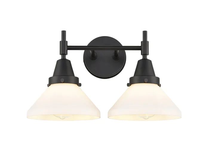 Innovations – 447-2W-BK-G4471 – Two Light Bath Vanity – Caden – Matte Black – 4472WBKG4471