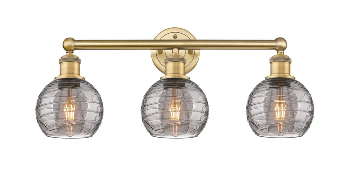 Innovations – 616-3W-BB-G1213-6SM – Three Light Bath Vanity – Edison – Brushed Brass – 6163WBBG12136SM