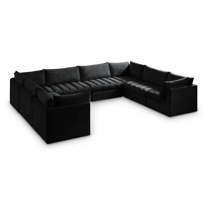 Jacob 140 ” Velvet Upholstered 8pc. Modular Sectional