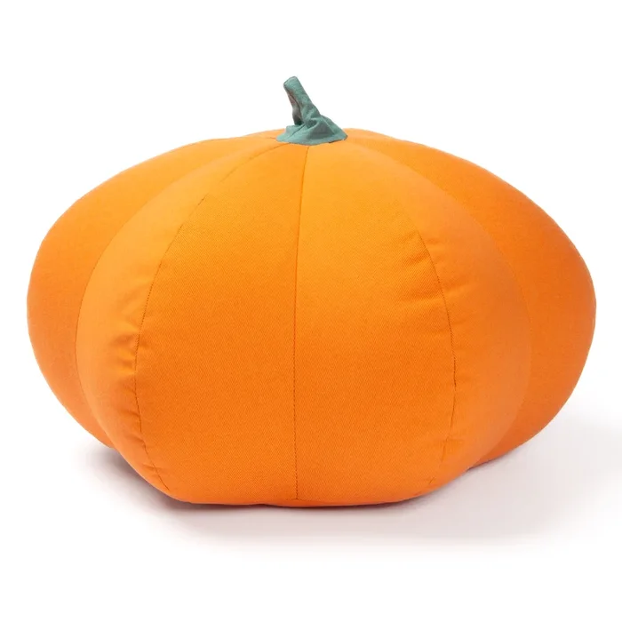 Jaxx Pumpkin Pouf – Luxurious Ottoman for Fall & Halloween Décor – Indoor/Outdoor Sunbrella Tangerine