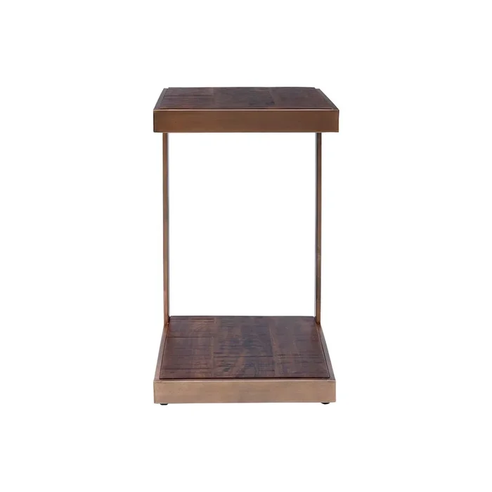 Jofran Global Archive Distressed Acacia and Stainless Steel C Table
