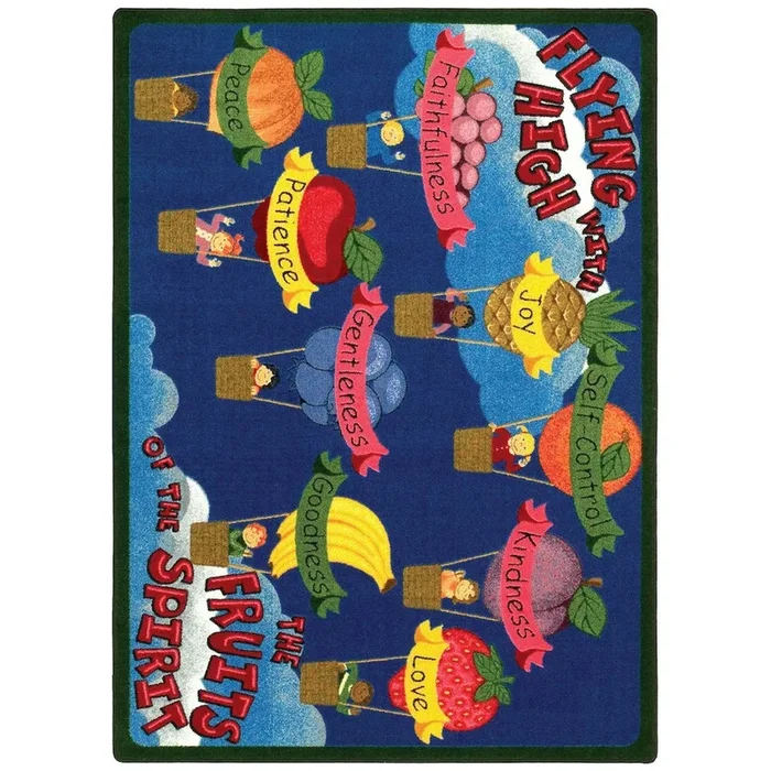 Joy Carpets Kid Essentials Fruits of the Spirit 10’9 x 13’2 Area Rug in Color Multi