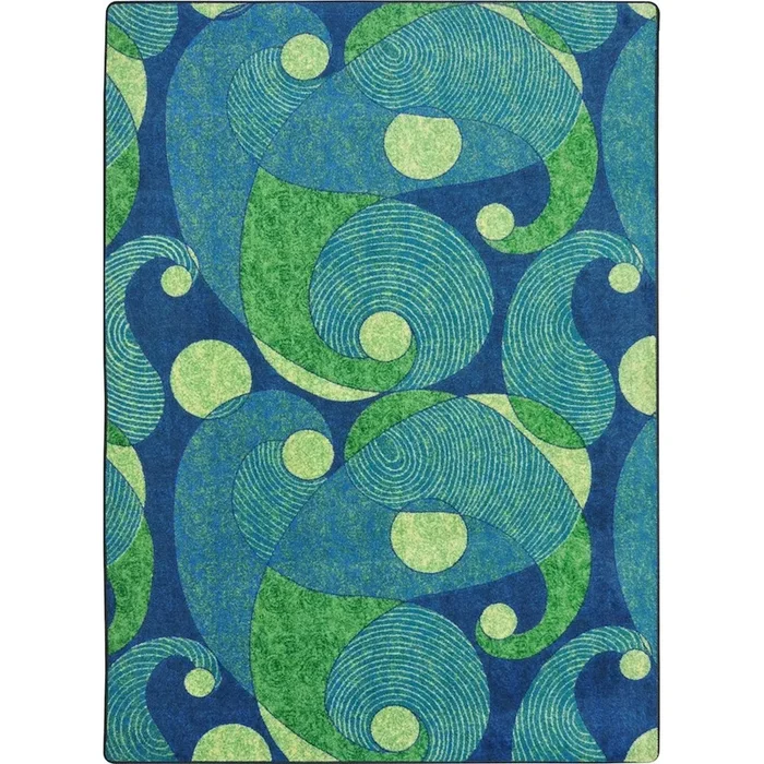 Joy Carpets Kid Essentials Jazzy 5’4 x 7’8 Area Rug in Color Blue/Teal
