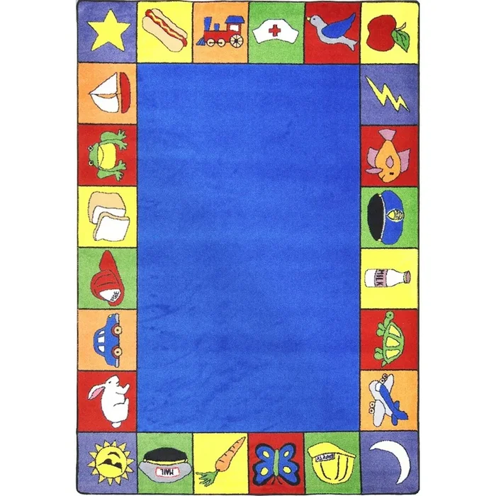 Joy Carpets Kid Essentials Jump Start 5’4 x 7’8 Area Rug in Color Multi