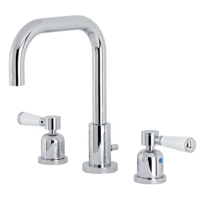 Kingston Brass FSC8931DPL Paris Widespread Bathroom Faucet with Brass Pop-Up, Polished Chrome