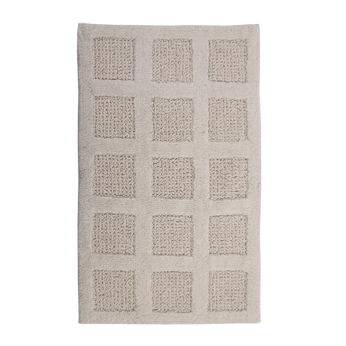 Knightsbridge Square Honeycomb 100% Cotton Reversible Bath Rug 21 X 34 Ivory