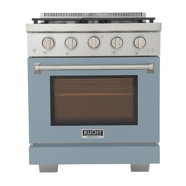 Kucht Professional 30″ 4.2 cu. ft. Propane Gas Range in Light Blue with True Simmer Burners, KFX3000X/LP-LB